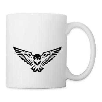 Vogel-Eule oder Adler fliegen vorne - Tasse - Weiß - Rechts