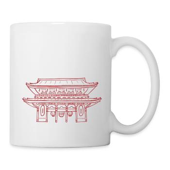 Temple japonais rouge - Mug blanc - blanc - Droite