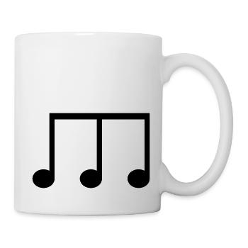Achtelnote Symbol mit drei Notenköpfen - Tasse - Weiß - Rechts