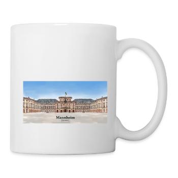 Barockschloss Mannheim Aquarell - Tasse - Weiß - Rechts
