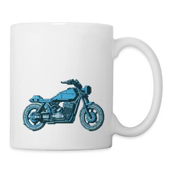 The motorcycle in 8 bit for geeks and gamers - Mug - white - Right