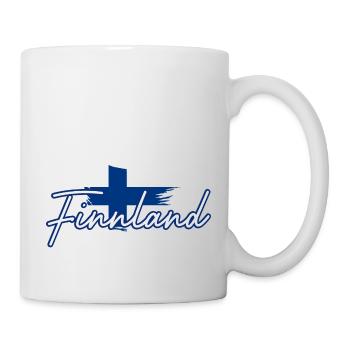 Finnland Offiziell Abhängig Flagge Urlaub Geschenk - Tasse - Weiß - Rechts