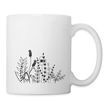 Blumenwiese - Tasse - Weiß - Rechts