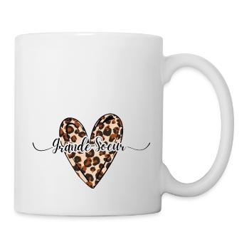 Grande sœur coeur léopard tendance - Mug blanc - blanc - Droite