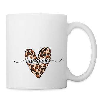 marraine coeur léopard tendance - Mug blanc - blanc - Droite