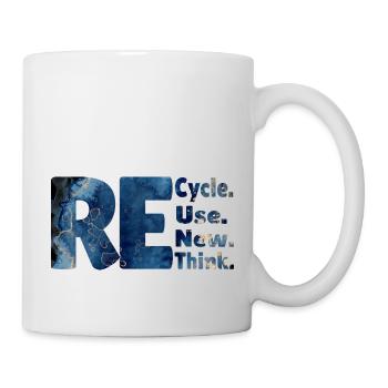 Recycle Use New Think neues Design - Tasse - Weiß - Rechts