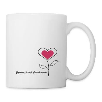 Mom, you are the flower of my life - Mug - white - Right