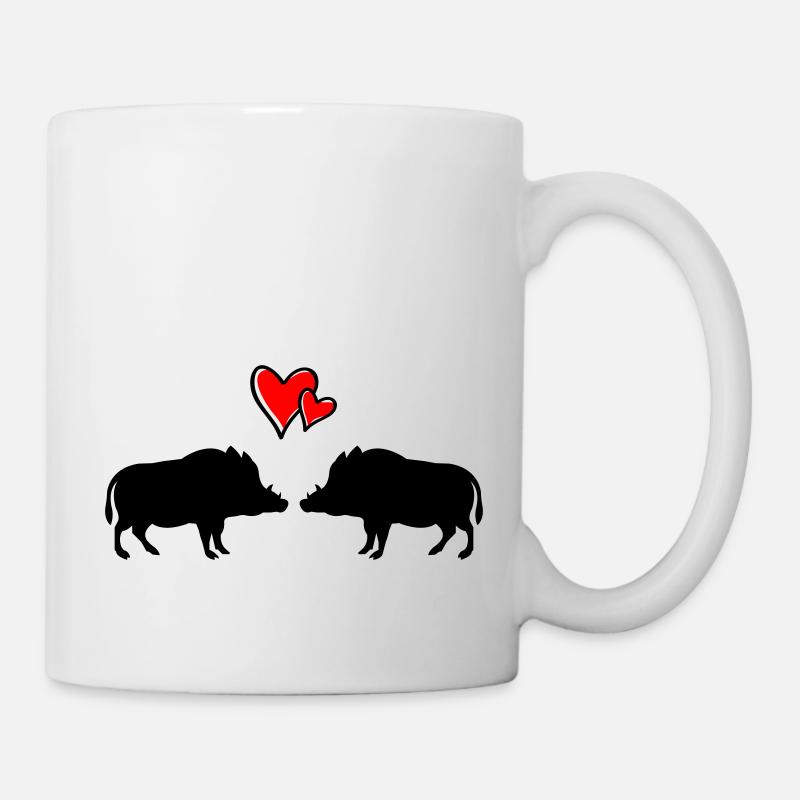 Sangliers amoureux - Mug blanc - blanc