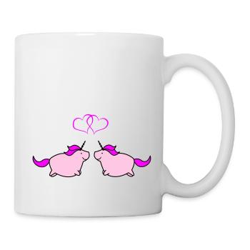 fat unicorns love - Tasse - Weiß - Rechts