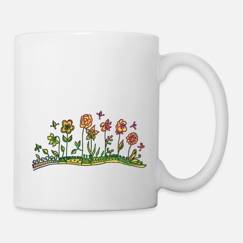 Blumen - Tasse - Weiß