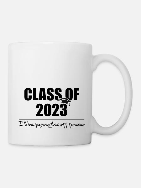 Klasa 2023 deadpan humor absolwent college uni - Kop/krus - hvid