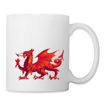 Welsh Dragon - Y Ddraig Goch - Mug - white - Right