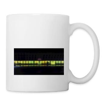 Pedestrians in the tunnel in front of a neon color - Mug - white - Right