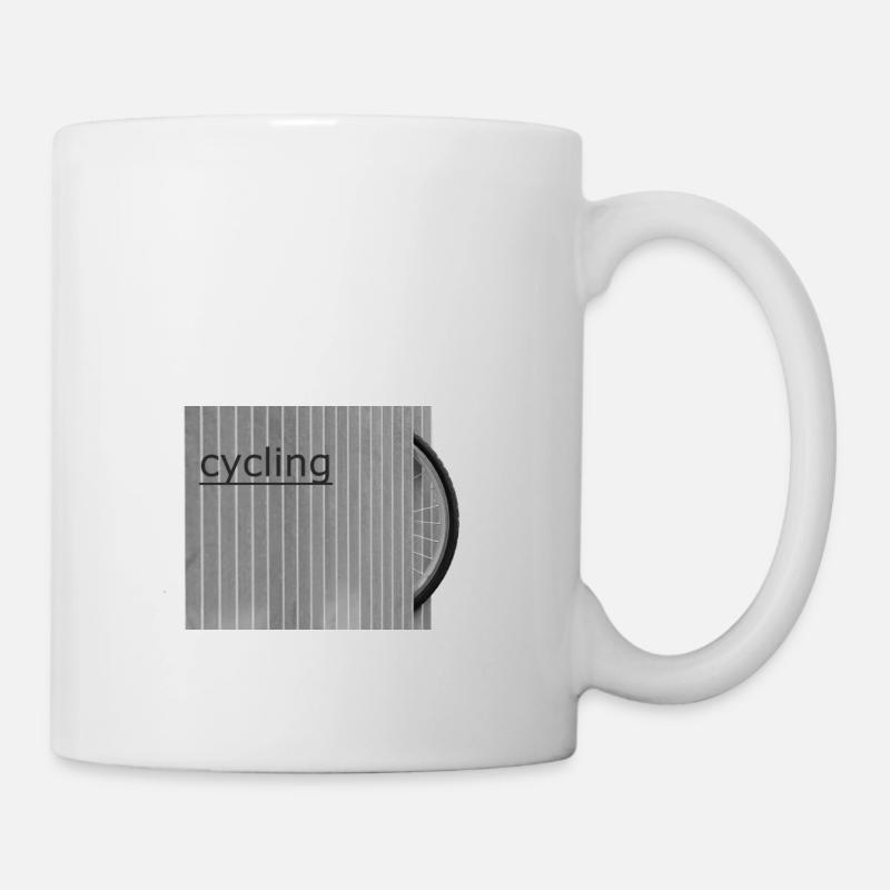 Le cycliste moderne gare son vélo comme ça - Mug blanc - blanc