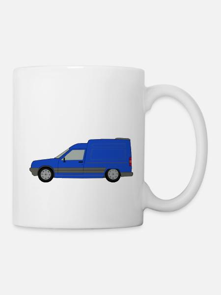 Camionnette française bleue - Mug blanc - blanc