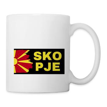 Skopje City with North Macedonia Flag Design - Mug - white - Right