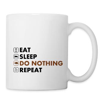 Paresseux manger dormir ne rien répéter - Mug blanc - blanc - Droite