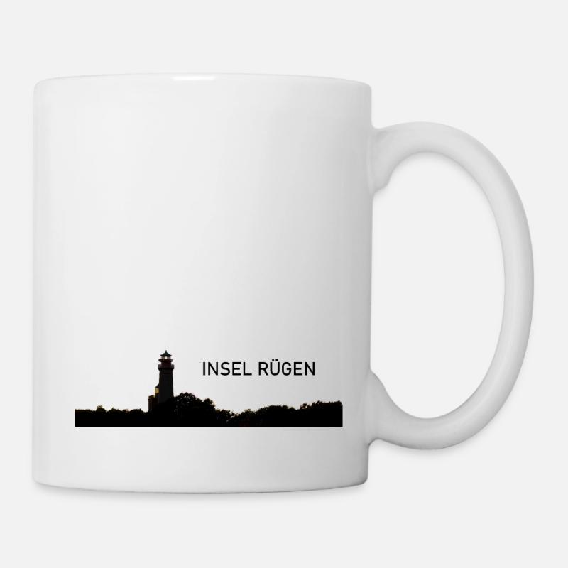 Le phare au coucher du soleil sur Ruegen - Mug blanc - blanc