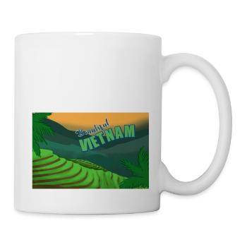 Vietnam Viet Bauern Reisfeld Flagge I Geschenk - Tasse - Weiß - Rechts