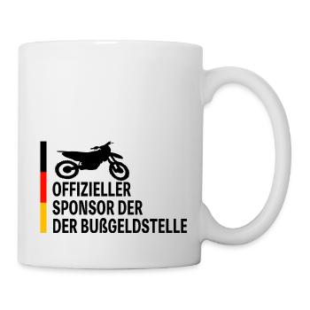 Motorcross Offizieller Sponsor der Bußgeldstelle - Tasse - Weiß - Rechts
