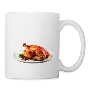 Ein gebratener Dino auf dem Teller - Tasse - Weiß - Rechts