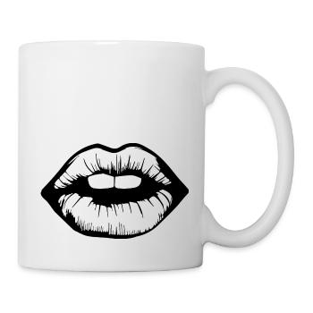 Lèvres, bouche, baisers lèvres - Mug blanc - blanc - Droite