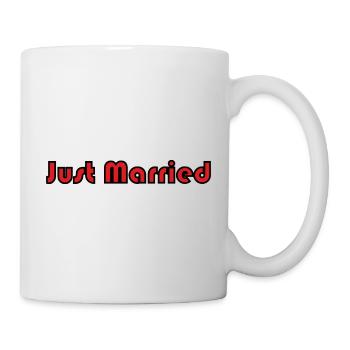 JUST MARRIED. bachelorette party. LOVE. SAINT VALENTINE. COUPLE. - Mug - white - Right