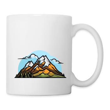 Berge Wandern Symbol - Tasse - Weiß - Rechts