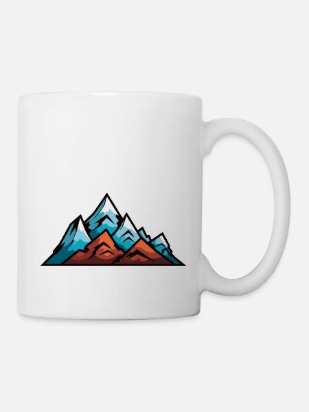 Berge Symbol Bergsteigen - Tasse - Weiß