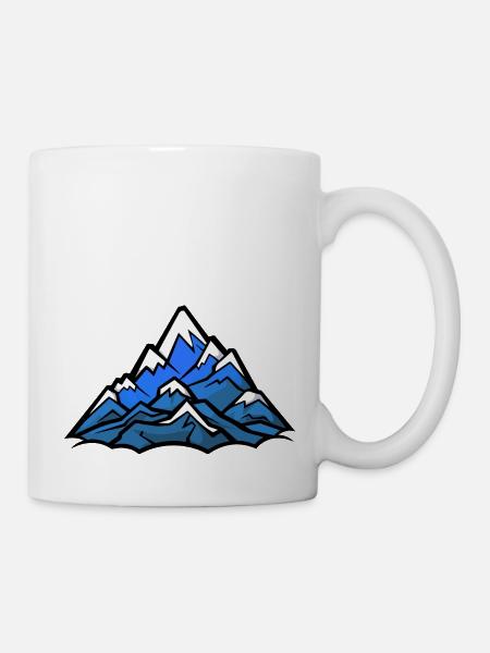 Berge Alpen Silhouette - Tasse - Weiß