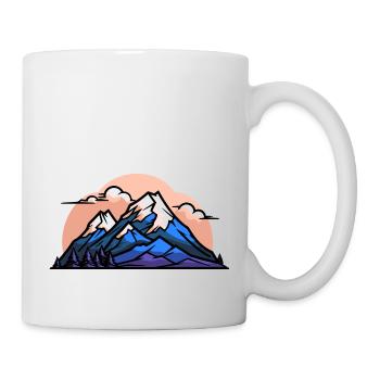 Berge Wandern Symbol - Tasse - Weiß - Rechts