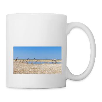 Paysage à la rivière Cubango avec girafe - Mug blanc - blanc - Droite