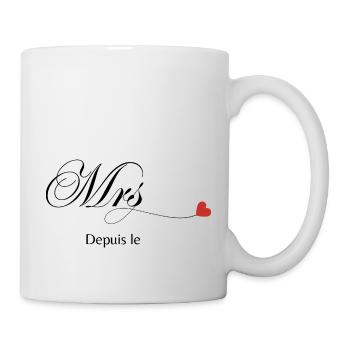 Personalised T-shirt with matching couple Mr and Mrs - Mug - white - Right
