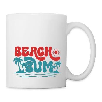 Beach Bum, Sommer Sonne Urlaub Strand Palmen Meer - Tasse - Weiß - Rechts