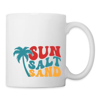Sun Salt Sand Summer Sun Beach Palm Trees Holiday - Mug - white - Right