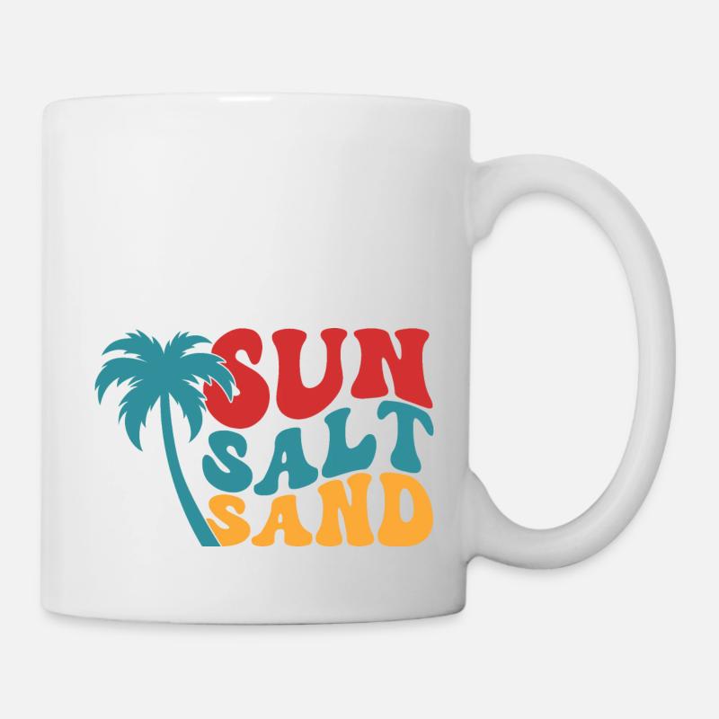 Soleil Sel Sable Été Sun Beach Palmiers Vacances - Mug blanc - blanc
