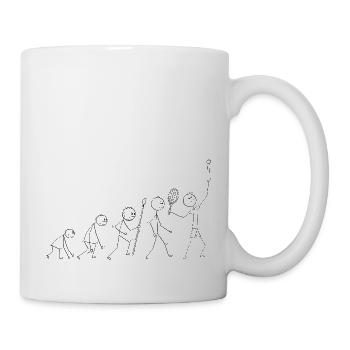 Tennisspieler Tennisschläger Tennisplatz Evolution - Tasse - Weiß - Rechts
