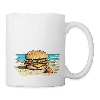 Hamburger à la plage n°2 - Mug blanc - blanc - Droite
