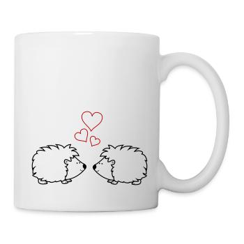 igel verliebt - Tasse - Weiß - Rechts