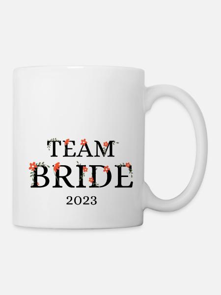 Team Braut 2023 floral - Tasse - Weiß