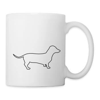 dackel konturen 1 - Tasse - Weiß - Rechts