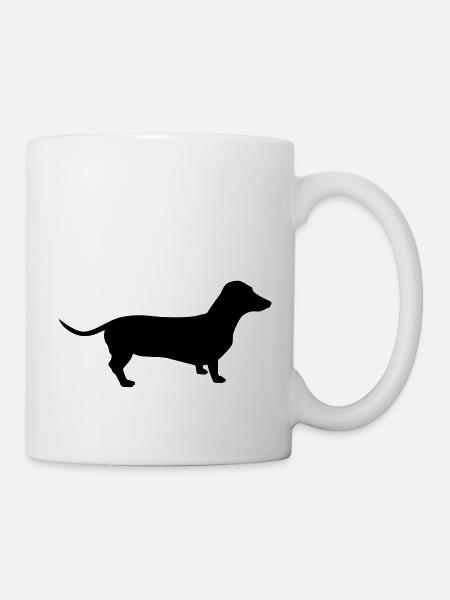 dackel schattenriss 1 - Tasse - Weiß