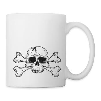 skull with bones - Tasse - Weiß - Rechts