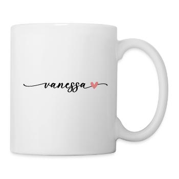 Vanessa Last name First name Calligraphy Font - Mug - white - Right