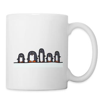 5 penguins - Mug - white - Right