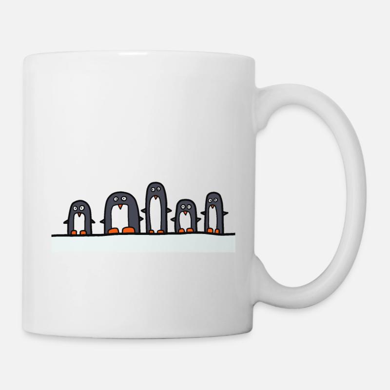 5 Pinguine - Tasse - Weiß
