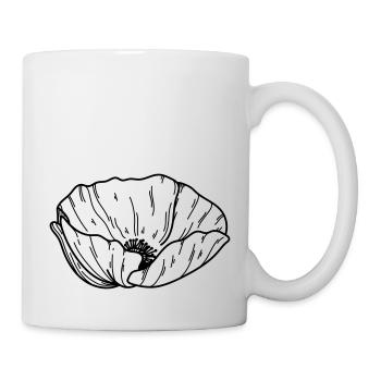 Fleur de pavot - Mug blanc - blanc - Droite