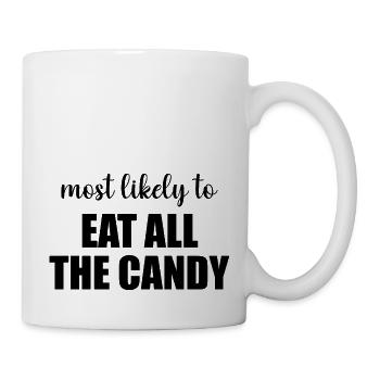 Most Likely To Eat All The Candy Funny Halloween - Mug - white - Right