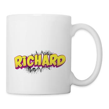 Richard Nom personnalisé Style bande dessinée Pop Art, - Mug blanc - blanc - Droite