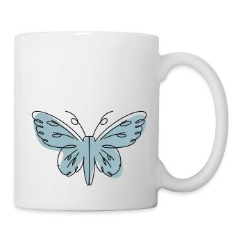Abstraktes Design Schmetterling - Tasse - Weiß - Rechts